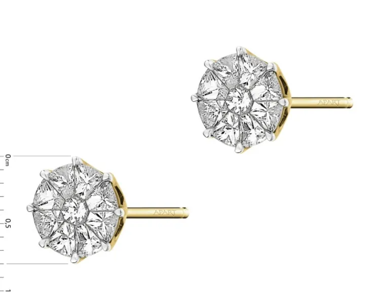 Apart Kolczyki z żółtego złota z diamentami - 1,01 ct - próba 585