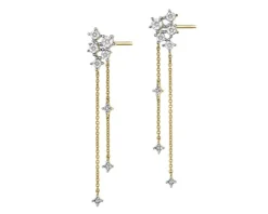 Hot Apart Kolczyki z żółtego złota z diamentami - 0,06 ct - próba 375