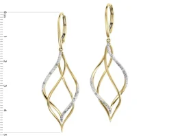 Hot Apart Kolczyki z żółtego złota z diamentami - 0,04 ct - próba 585