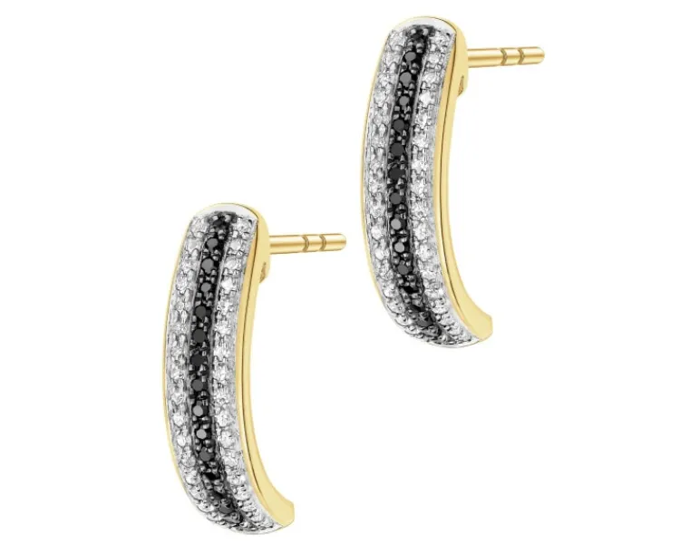 Outlet Apart Kolczyki z żółtego złota z diamentami - 0,20 ct - próba 585