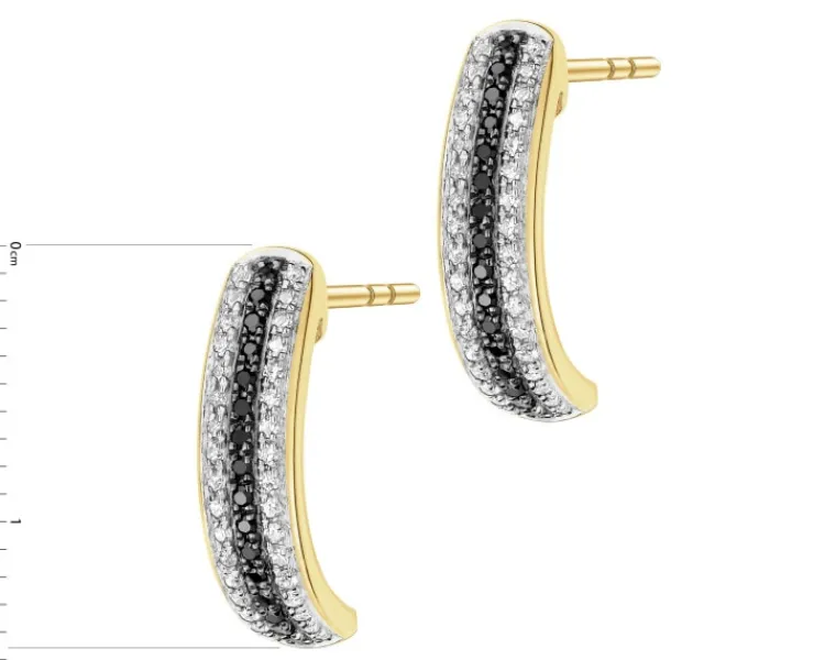 Outlet Apart Kolczyki z żółtego złota z diamentami - 0,20 ct - próba 585