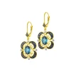 Outlet Apart Kolczyki z żółtego złota z diamentami, szafirami i topazami London Blue - próba 585