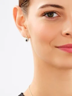 Discount Apart Kolczyki z żółtego złota z diamentami i szafirami - próba 585