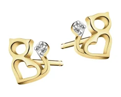 Apart Kolczyki z żółtego złota z diamentami - koty, serca - 0,01 ct - próba 375< Wszystkie