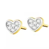 Apart Kolczyki z żółtego złota z diamentami - serca - 0,03 ct - próba 585