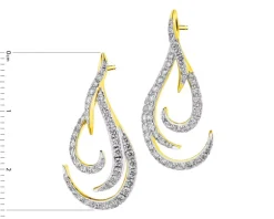 Sale Apart Kolczyki z żółtego złota z diamentami - 0,87 ct - próba 585