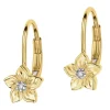 Apart Kolczyki z żółtego złota z diamentami - kwiaty - 0,008 ct - próba 375