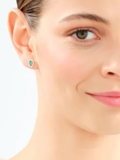 Apart Kolczyki z żółtego złota z diamentami i szmaragdami - próba 585< Wszystkie