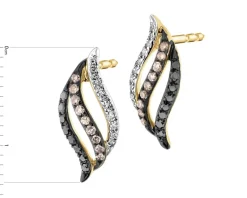 Clearance Apart Kolczyki z żółtego złota z diamentami - 0,17 ct - próba 585