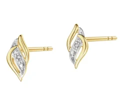 Apart Kolczyki z żółtego złota z diamentami - 0,004 ct - próba 585