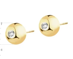 New Apart Kolczyki z żółtego złota z diamentami - 0,006 ct - próba 375
