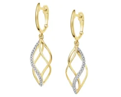 Apart Kolczyki z żółtego złota z diamentami - 0,08 ct - próba 585< Wszystkie