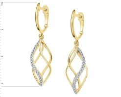 Apart Kolczyki z żółtego złota z diamentami - 0,08 ct - próba 585< Wszystkie