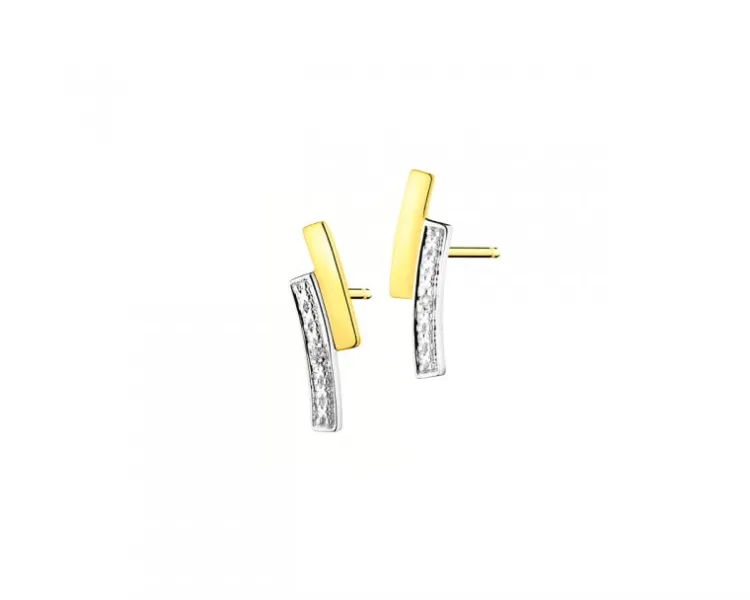 Apart Kolczyki z żółtego złota z diamentami - 0,006 ct - próba 375< Kolczyki Z Diamentami