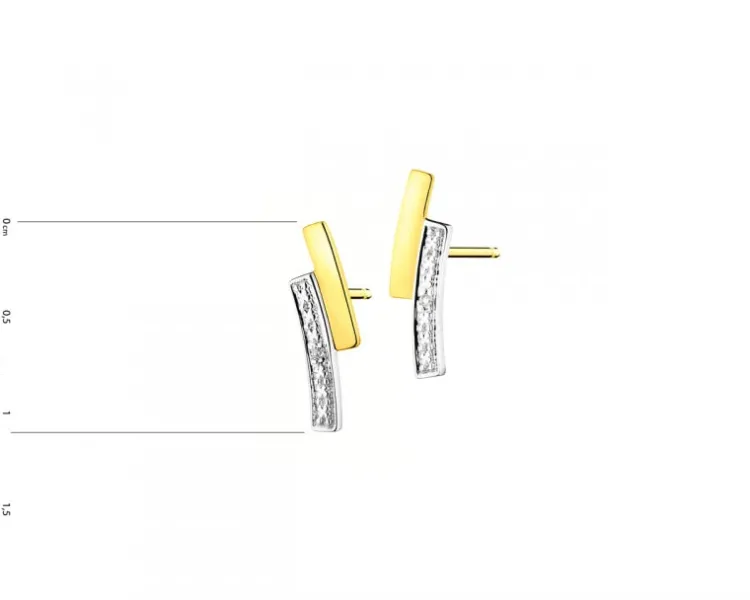 Apart Kolczyki z żółtego złota z diamentami - 0,006 ct - próba 375< Kolczyki Z Diamentami