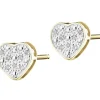 Apart Kolczyki z żółtego złota z diamentami - serca - 0,02 ct - próba 375< Kolczyki Z Diamentami