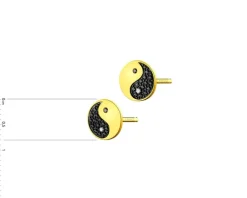 Apart Kolczyki z żółtego złota z diamentami - yin yang - 0,016 ct - próba 375< Wszystkie