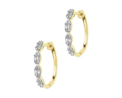Hot Apart Kolczyki z żółtego złota z diamentami - 0,15 ct - próba 585