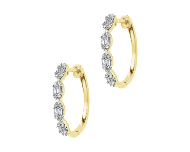 Hot Apart Kolczyki z żółtego złota z diamentami - 0,15 ct - próba 585