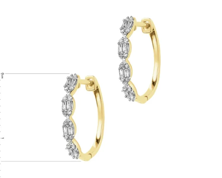 Hot Apart Kolczyki z żółtego złota z diamentami - 0,15 ct - próba 585
