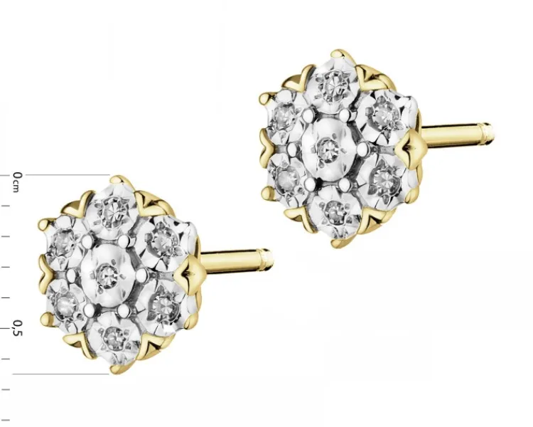 Apart Kolczyki z żółtego złota z diamentami - 0,04 ct - próba 375