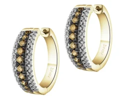 Apart Kolczyki z żółtego złota z diamentami - koła - 0,71 ct - próba 585< Kolczyki