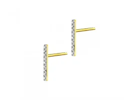 Apart Kolczyki z żółtego złota z diamentami - 0,05 ct - próba 375