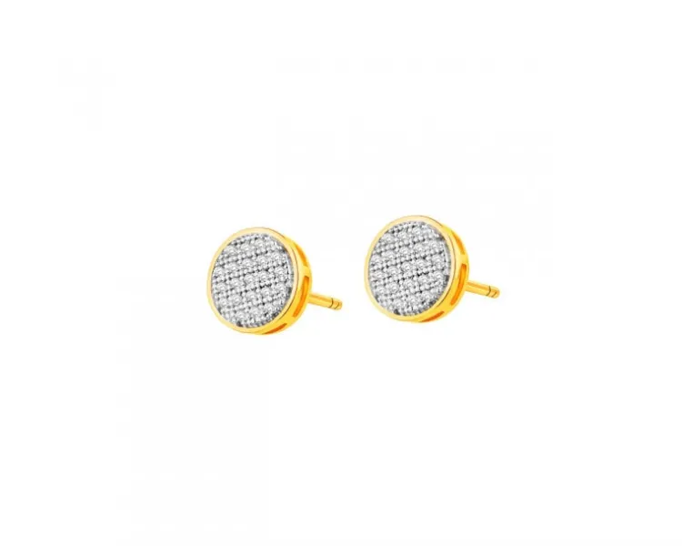 Apart Kolczyki z żółtego złota z diamentami - 0,12 ct - próba 585< Wszystkie