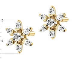 Apart Kolczyki z żółtego złota z diamentami - kwiaty - 0,05 ct - próba 585< Wszystkie