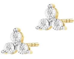Outlet Apart Kolczyki z żółtego złota z diamentami - 0,03 ct - próba 375