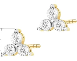 Outlet Apart Kolczyki z żółtego złota z diamentami - 0,03 ct - próba 375