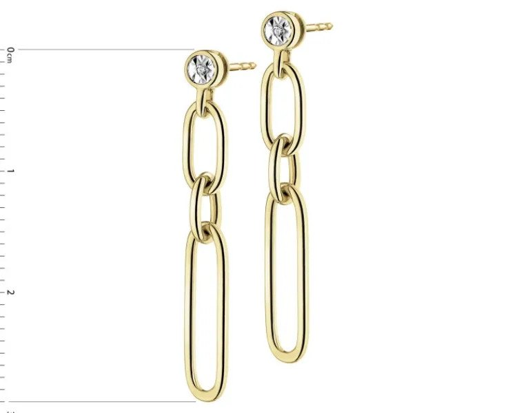 Apart Kolczyki z żółtego złota z diamentami - 0,006 ct - próba 585