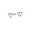 Apart Kolczyki z żółtego złota z diamentami - serca - 0,06 ct - próba 375< Kolczyki Z Diamentami