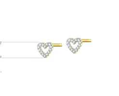 Apart Kolczyki z żółtego złota z diamentami - serca - 0,06 ct - próba 375< Kolczyki Z Diamentami
