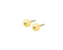 New Apart Kolczyki z żółtego złota z diamentami - kulki - 0,006 ct - próba 375