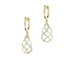 Apart Kolczyki z żółtego złota z diamentami - 0,05 ct - próba 375< Kolczyki Z Diamentami
