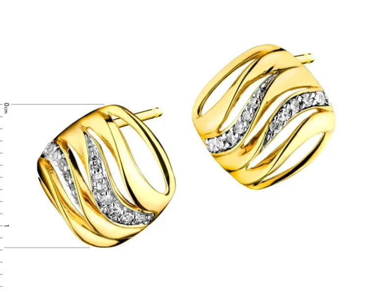 Apart Kolczyki z żółtego złota z diamentami - 0,12 ct - próba 585< Wszystkie