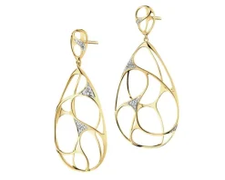 Best Apart Kolczyki z żółtego złota z diamentami - 0,09 ct - próba 585