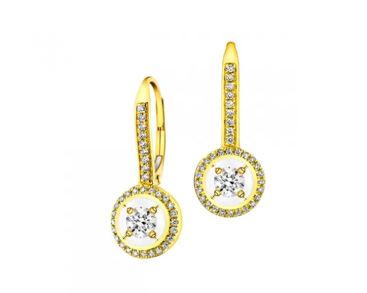 Sale Apart Kolczyki z żółtego złota z diamentami - 0,33 ct - próba 585