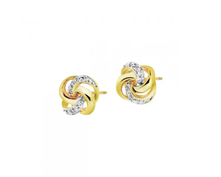 Apart Kolczyki z żółtego złota z diamentami - 0,01 ct - próba 375< Wszystkie