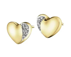 Apart Kolczyki z żółtego złota z diamentami - serca - 0,02 ct - próba 375< Wszystkie