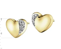 Apart Kolczyki z żółtego złota z diamentami - serca - 0,02 ct - próba 375< Wszystkie