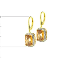Apart Kolczyki z żółtego złota z diamentami i cytrynami - próba 585< Kolczyki Z Diamentami