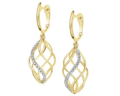 Apart Kolczyki z żółtego złota z diamentami - 0,10 ct - próba 585