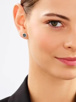 Apart Kolczyki z żółtego złota z diamentami i topazami London Blue - próba 585< Wszystkie