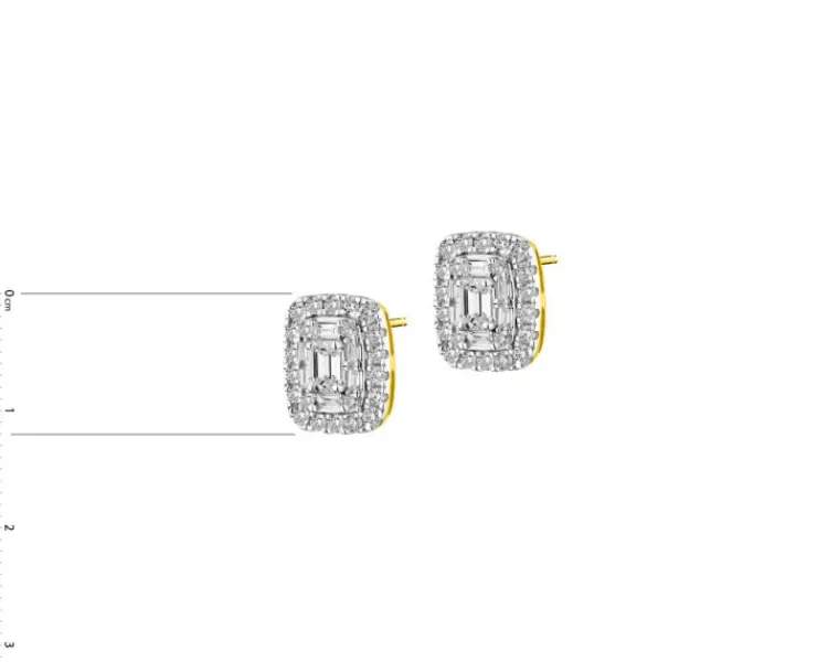 Apart Kolczyki z żółtego złota z diamentami - 1,40 ct - próba 585< Kolczyki Z Diamentami