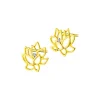Sale Apart Kolczyki z żółtego złota z diamentami - kwiaty lotosu - 0,008 ct - próba 375