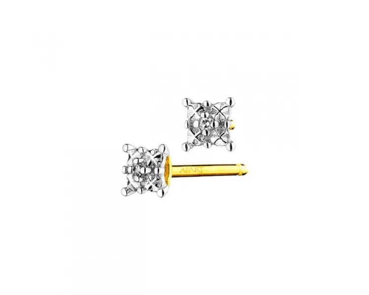 Apart Kolczyki z żółtego złota z diamentami - 0,006 ct - próba 375< Wszystkie
