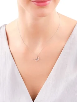 Discount Apart Naszyjnik srebrny z cyrkoniami - motyl