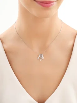 Clearance Apart Naszyjnik srebrny z cyrkoniami - łapacz snów